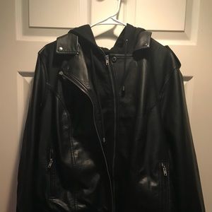 Black Leather Coat (Torrid)